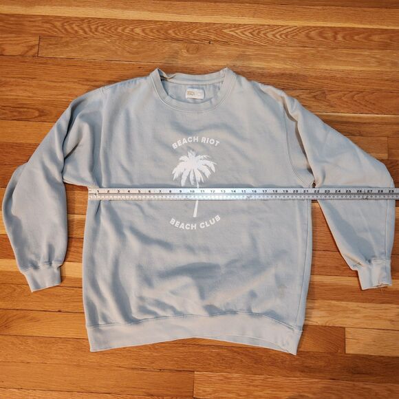 Beach Riot Beach Club Crewneck Sweatshirt, Light Blue-Green, Sz L - Picture 6 of 8